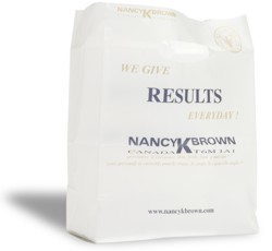small frosted clear retail bag